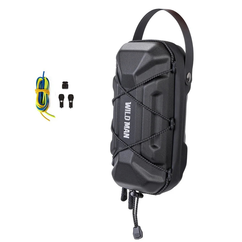 WILD MAN GD6X EVA Hard Shell Handlebar Bag 2L Waterproof Quick Release Front Bag for Electric Scooter Bike - Black|2L - 1