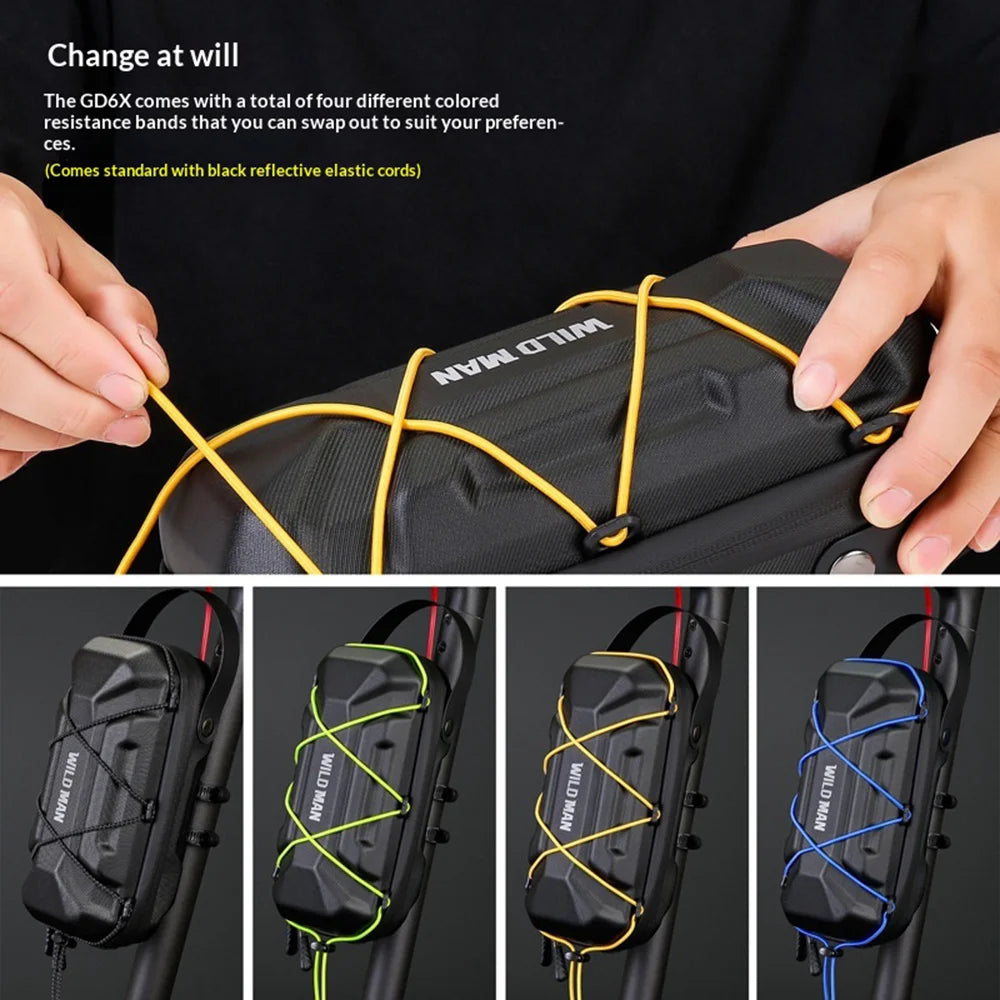 WILD MAN GD6X EVA Hard Shell Handlebar Bag 2L Waterproof Quick Release Front Bag for Electric Scooter Bike - Black|2L - 2