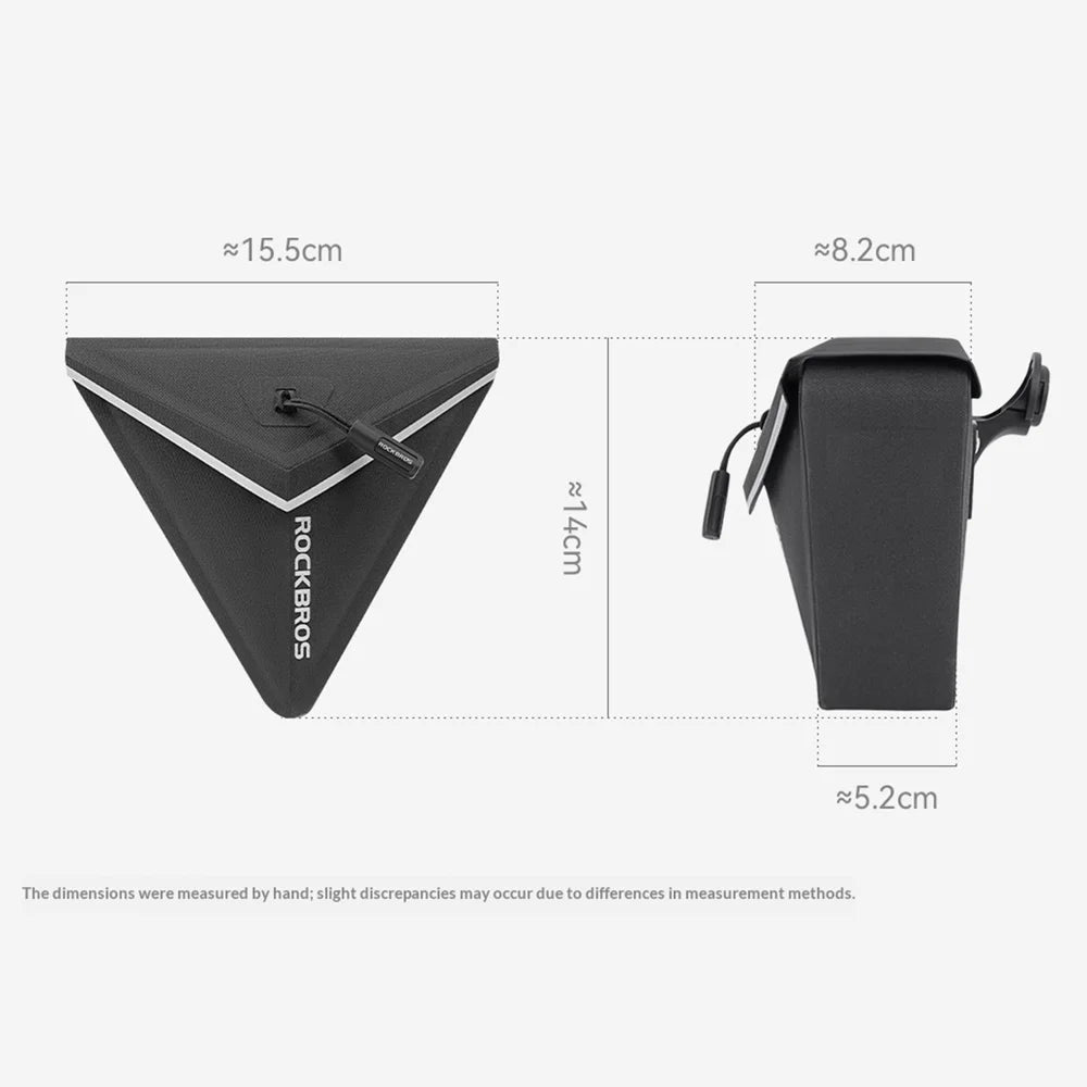 ROCKBROS 30130097 Bike Saddle Bag 0.6L IPX6 Waterproof Magnetic Quick Release Triangle Pack for Cycling - Army Green - 7