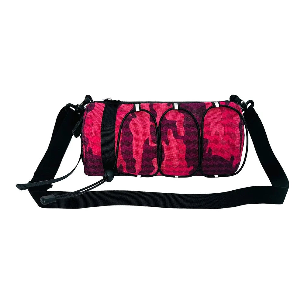 2.4L Capacity Waterproof Bike Handlebar Bag Multifunctional Cycling Storage Pouch - Crimson Camouflage - 1