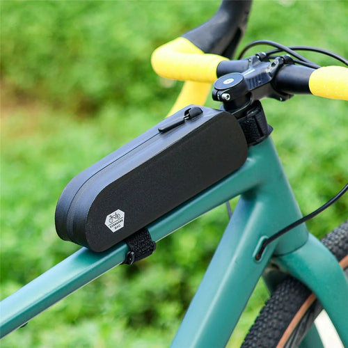 RZAHUAHU 1647 0.8L Bicycle Top Tube Bag Waterproof TPU Cycling Frame Pouch - Black - 1