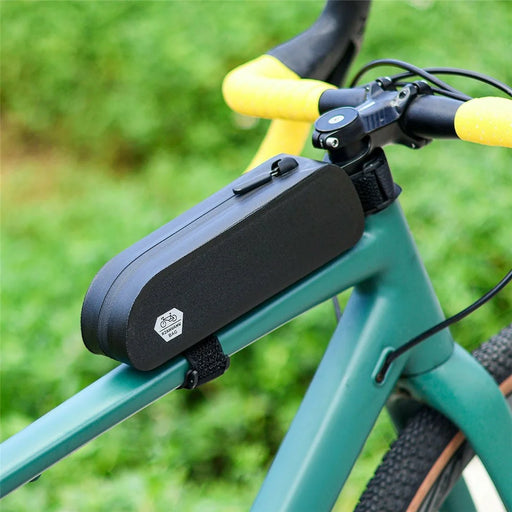 RZAHUAHU 1647 0.8L Bicycle Top Tube Bag Waterproof TPU Cycling Frame Pouch - Black - 1