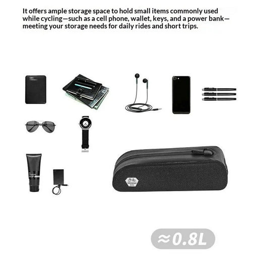 RZAHUAHU 1647 0.8L Bicycle Top Tube Bag Waterproof TPU Cycling Frame Pouch - Black - 2