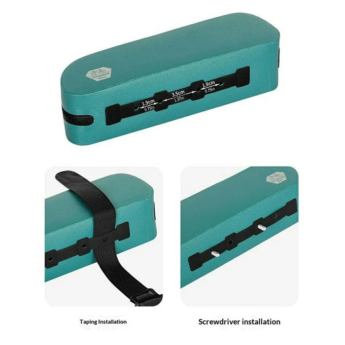 RZAHUAHU 1647 0.8L Bicycle Top Tube Bag Waterproof TPU Cycling Frame Pouch - Black - 3