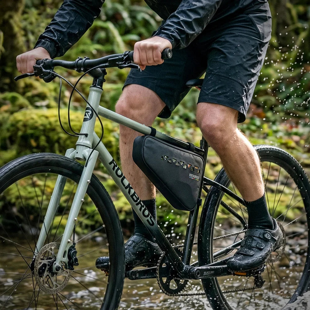 ROCKBROS 30180036001 TL-174 Waterproof Bike Top Tube Triangle Frame Bag for Cycling - Black - 5