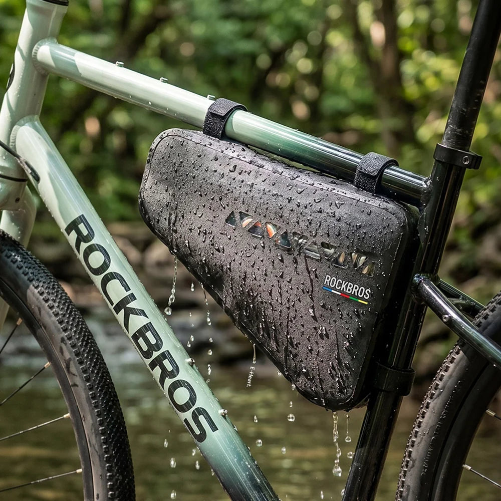 ROCKBROS 30180036001 TL-174 Waterproof Bike Top Tube Triangle Frame Bag for Cycling - Black - 7