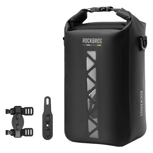 ROCKBROS 30140125001 Waterproof Bike Fork Bag Magnetic 4L Cycling Storage Pack for Road Mountain Bikes - Black - 1