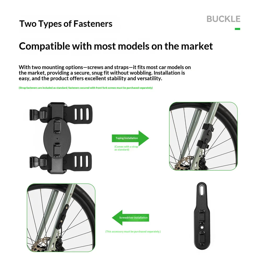 ROCKBROS 30140125001 Waterproof Bike Fork Bag Magnetic 4L Cycling Storage Pack for Road Mountain Bikes - Black - 5