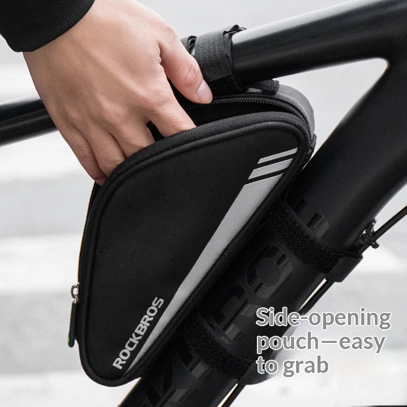 ROCKBROS B55-BK Bike Triangle Frame Bag 0.7L Cycling Storage Bag for Mountain Road Bikes - Black - 3