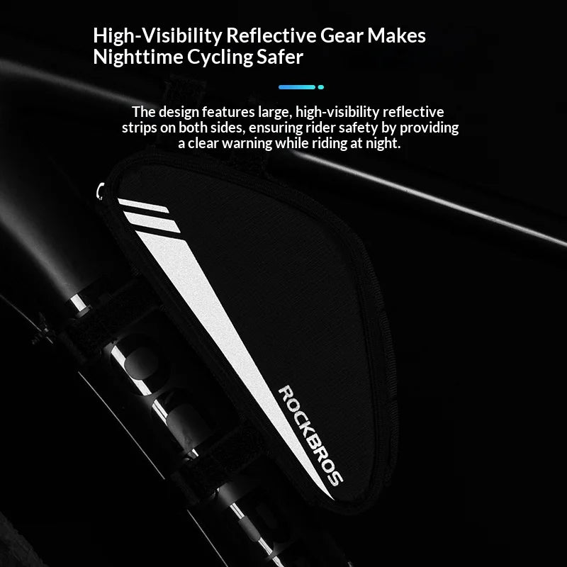 ROCKBROS B55-BK Bike Triangle Frame Bag 0.7L Cycling Storage Bag for Mountain Road Bikes - Black - 5