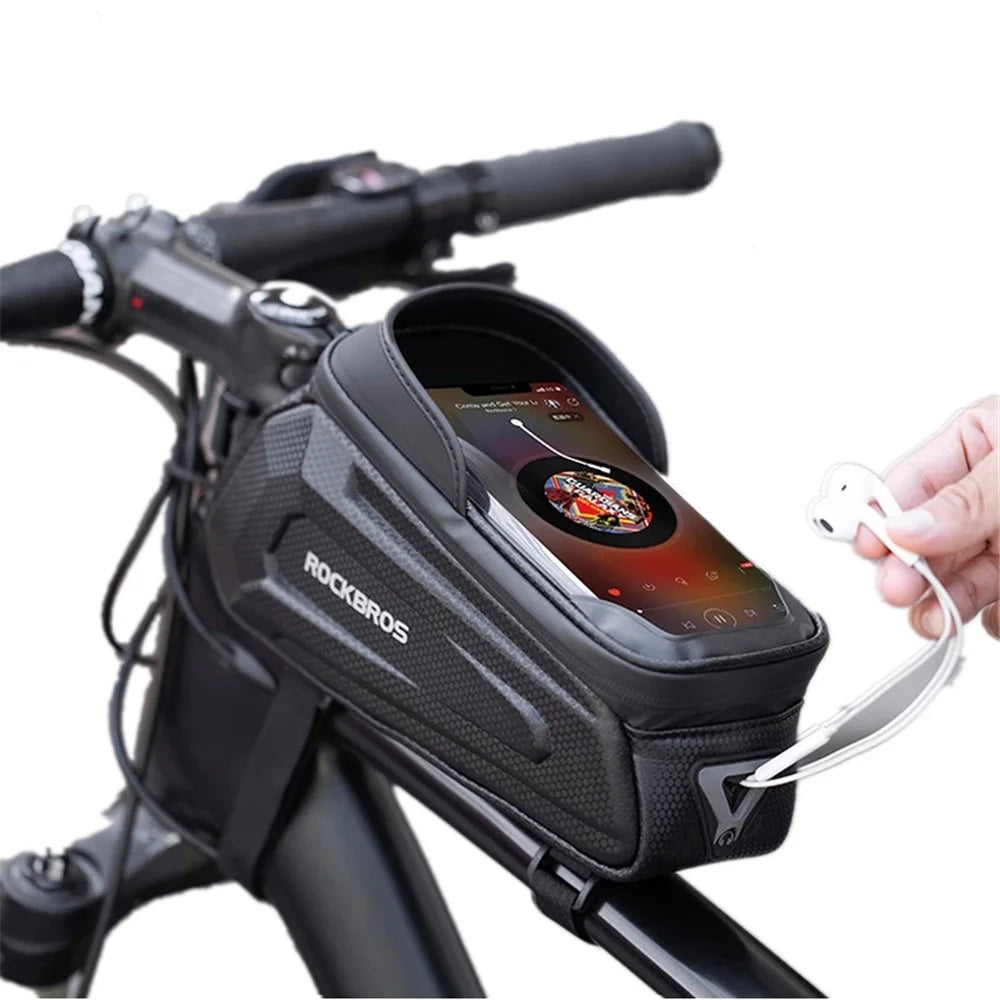 ROCKBROS Bike Phone Bag Waterproof Bicycle Frame Bag Pannier Top Tube Touch Screen Cycling Bag - 1