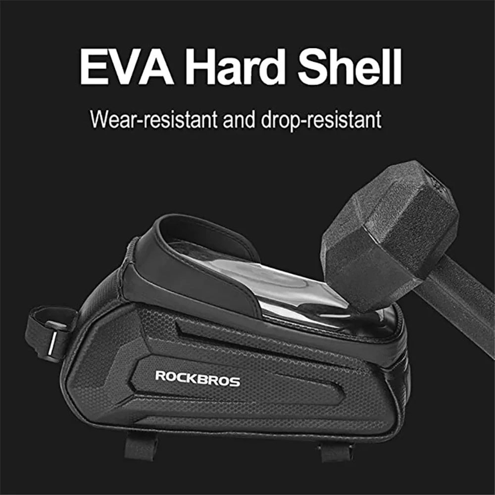 ROCKBROS Bike Phone Bag Waterproof Bicycle Frame Bag Pannier Top Tube Touch Screen Cycling Bag - 2
