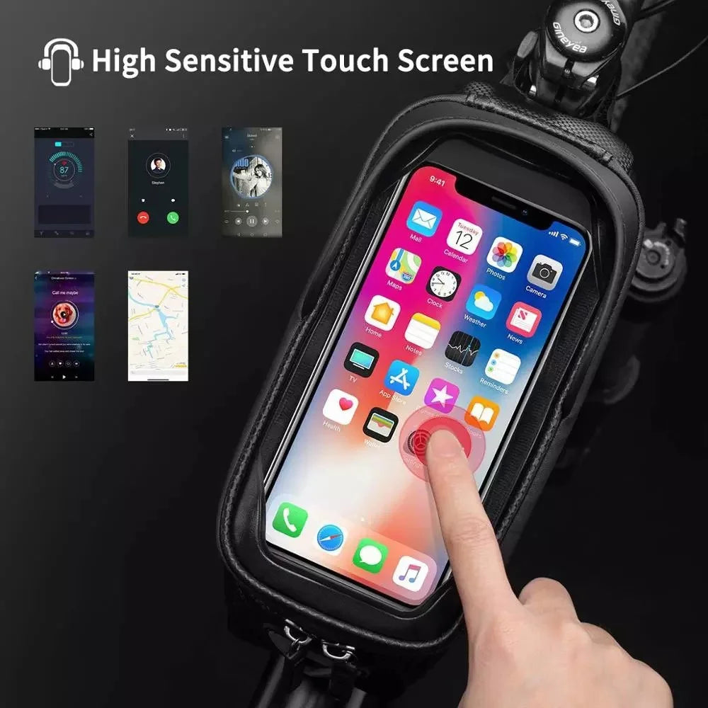 ROCKBROS Bike Phone Bag Waterproof Bicycle Frame Bag Pannier Top Tube Touch Screen Cycling Bag - 4