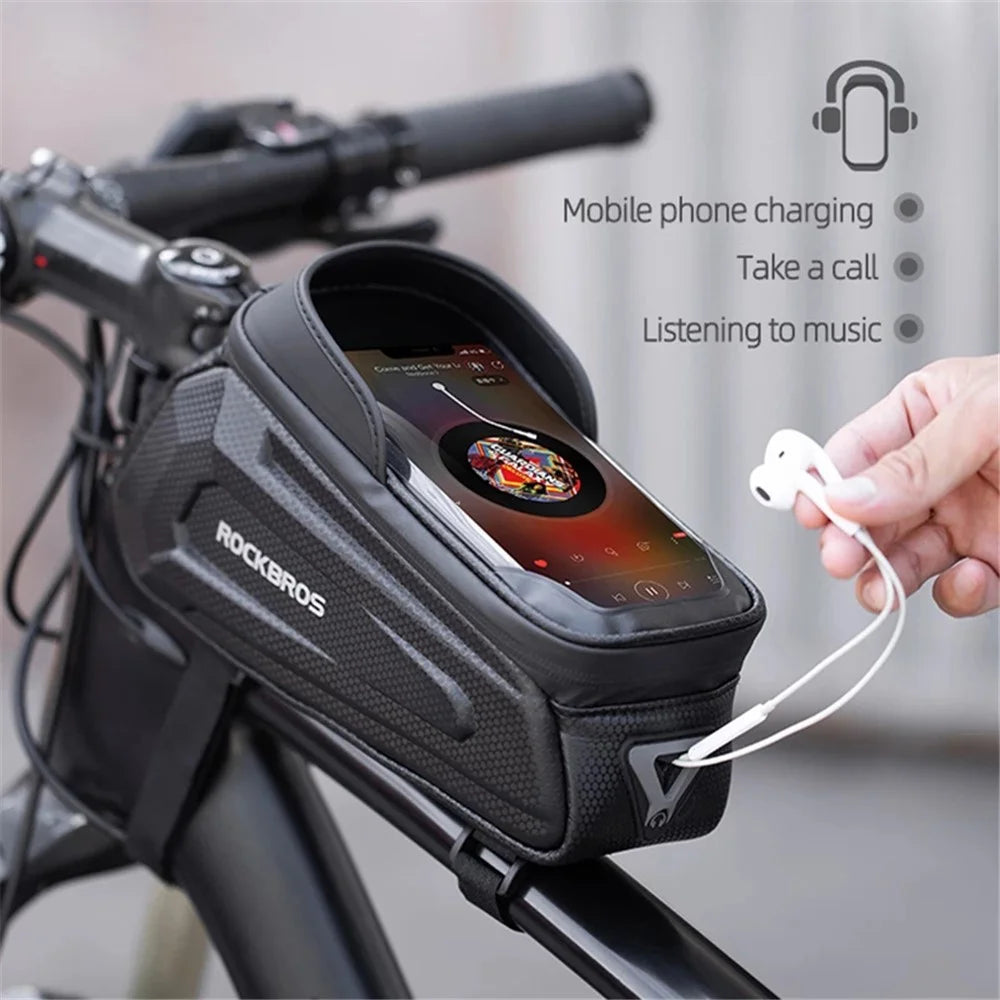 ROCKBROS Bike Phone Bag Waterproof Bicycle Frame Bag Pannier Top Tube Touch Screen Cycling Bag - 5