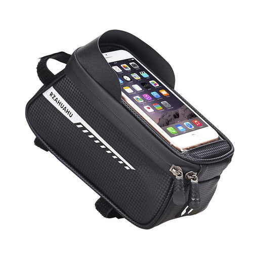 RZAHUAHU Waterproof Bike Phone Bag Bicycle Frame Bag Top Tube Touch Screen Cycling Phone Case for Cellphone Below 6.5 Inches - 2