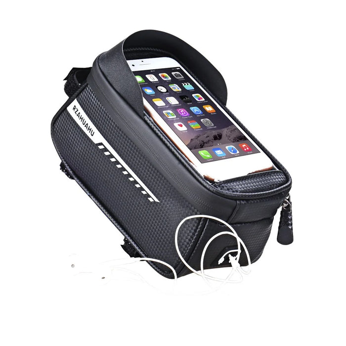 RZAHUAHU Waterproof Bike Phone Bag Bicycle Frame Bag Top Tube Touch Screen Cycling Phone Case for Cellphone Below 6.5 Inches - 7