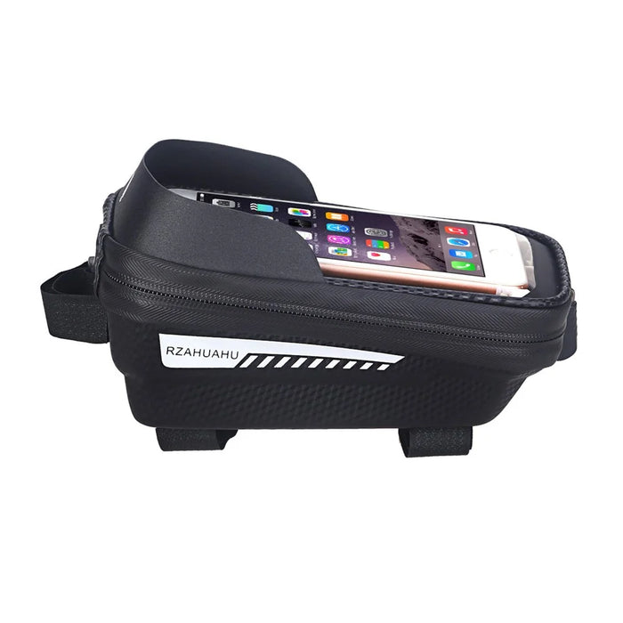 RZAHUAHU Waterproof Hard Shell Bike Phone Bag Bicycle Frame Top Tube Touch Screen Cycling Phone Case for Cellphone Below 6.5 Inches - 3