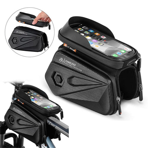 WEST BIKING 6.5inch Touch Screen Phone Bag Waterproof MTB Road Bike Top Tube Frame Bag - 1