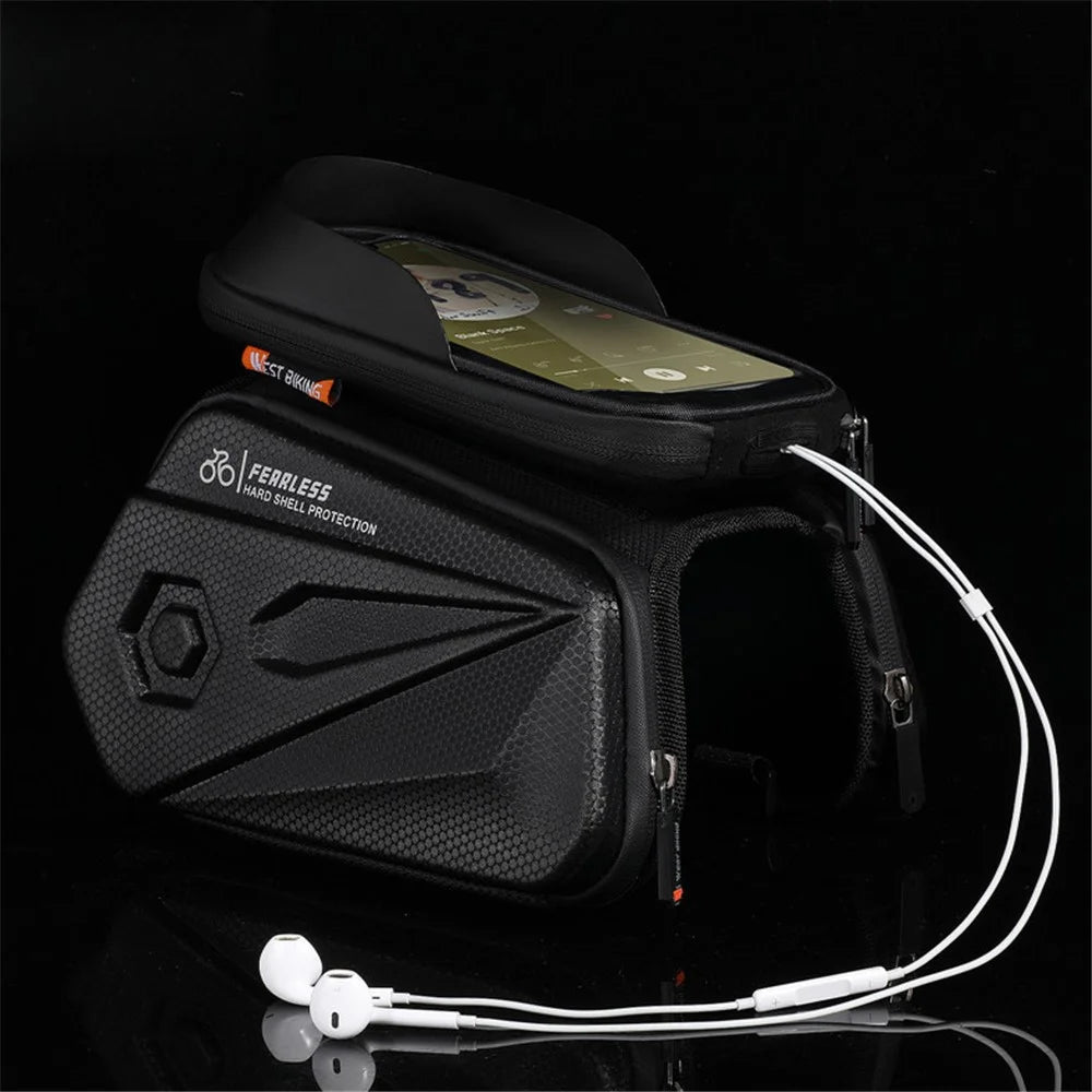 WEST BIKING 6.5inch Touch Screen Phone Bag Waterproof MTB Road Bike Top Tube Frame Bag - 2