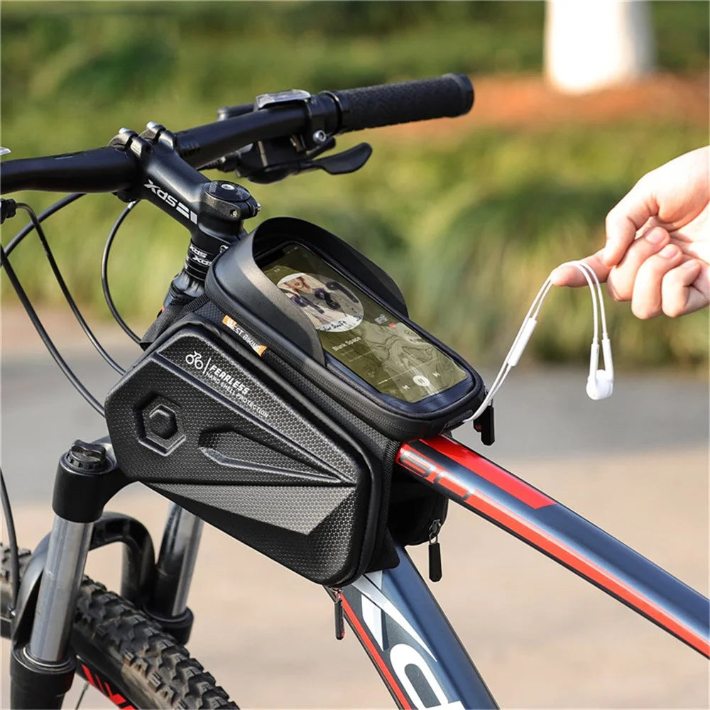 WEST BIKING 6.5inch Touch Screen Phone Bag Waterproof MTB Road Bike Top Tube Frame Bag - 3