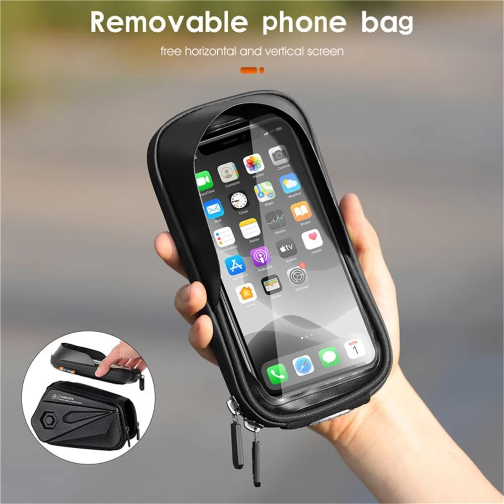 WEST BIKING 6.5inch Touch Screen Phone Bag Waterproof MTB Road Bike Top Tube Frame Bag - 7