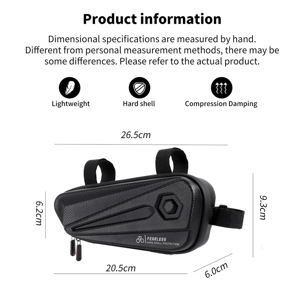 WEST BIKING Reflective Bicycle Seat Tube Bag Waterproof MTB Road Cycling Storage Bag - 6