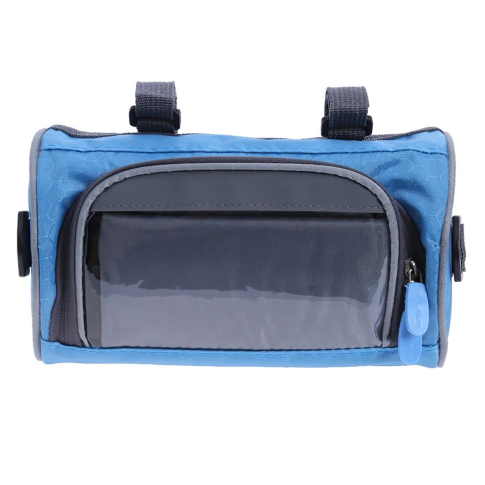 Electric Scooter Bike Handlebar Touch Screen Mobile Phone Pocket Waterproof Front Storage Bag - Blue - 2