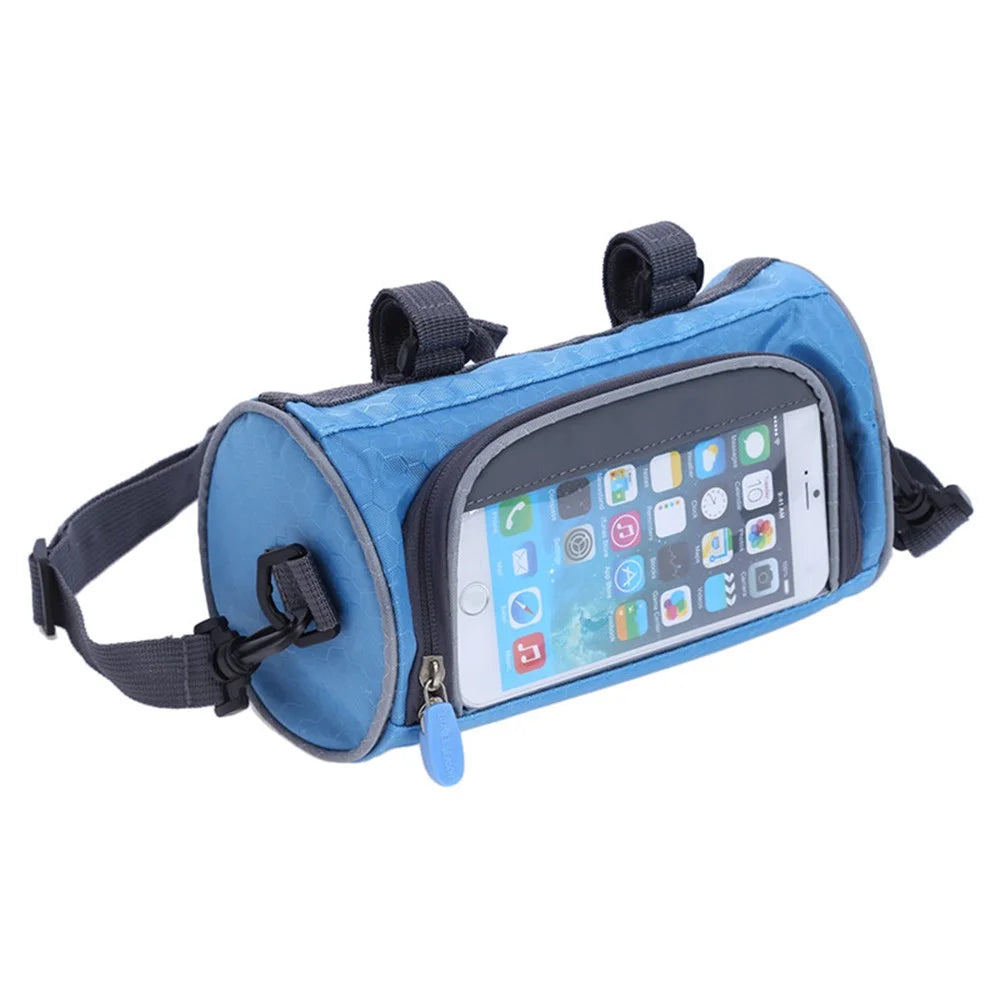 Electric Scooter Bike Handlebar Touch Screen Mobile Phone Pocket Waterproof Front Storage Bag - Blue - 4