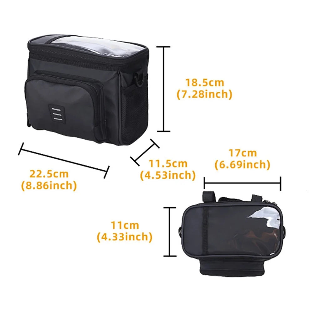 5L PVC Bike Waterproof Storage Bag Touch Screen Phone Pocket Insulation Bicycle Handlebar Front Bag - 2