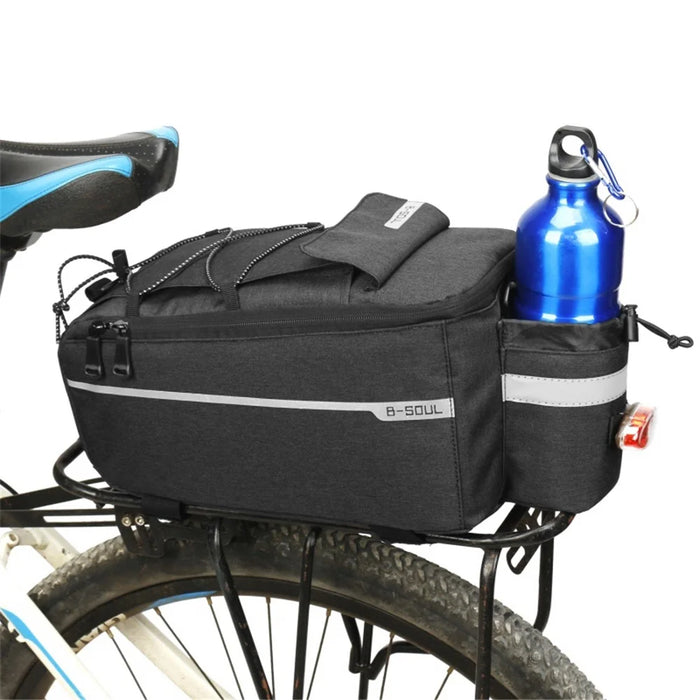 B-SOUL 10L Bicycle MTB Bike Waterproof Insulation Bag Rear Rack Tail Pannier Pack Cycling Bottle Holder Storage Bag - Black - 1