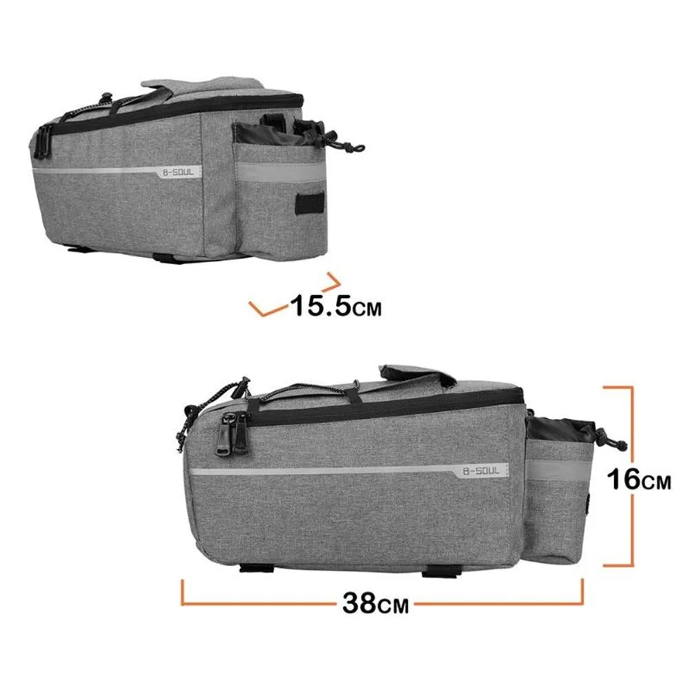 B-SOUL 10L Bicycle MTB Bike Waterproof Insulation Bag Rear Rack Tail Pannier Pack Cycling Bottle Holder Storage Bag - Black - 4