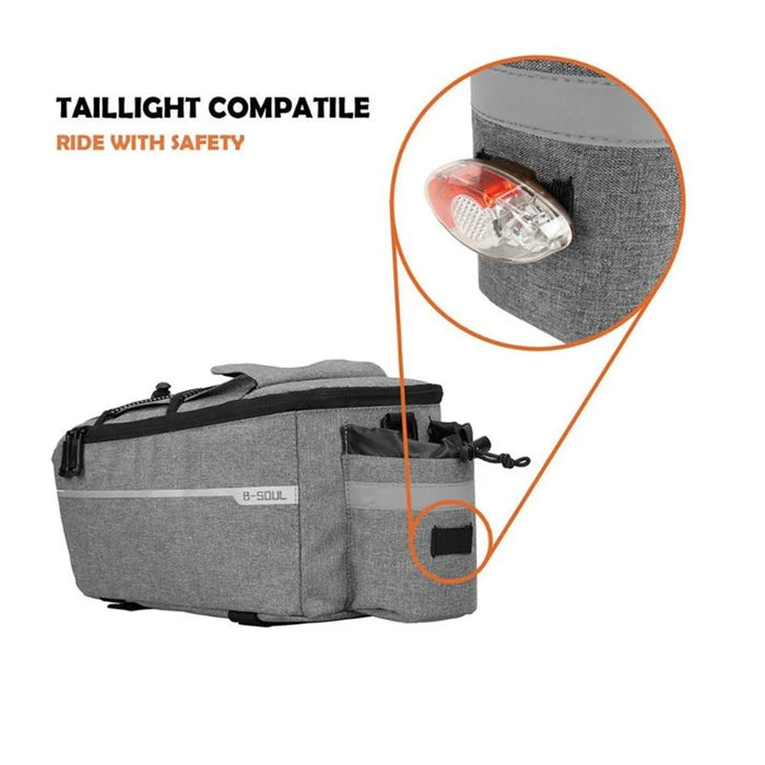 B-SOUL 10L Bicycle MTB Bike Waterproof Insulation Bag Rear Rack Tail Pannier Pack Cycling Bottle Holder Storage Bag - Black - 6