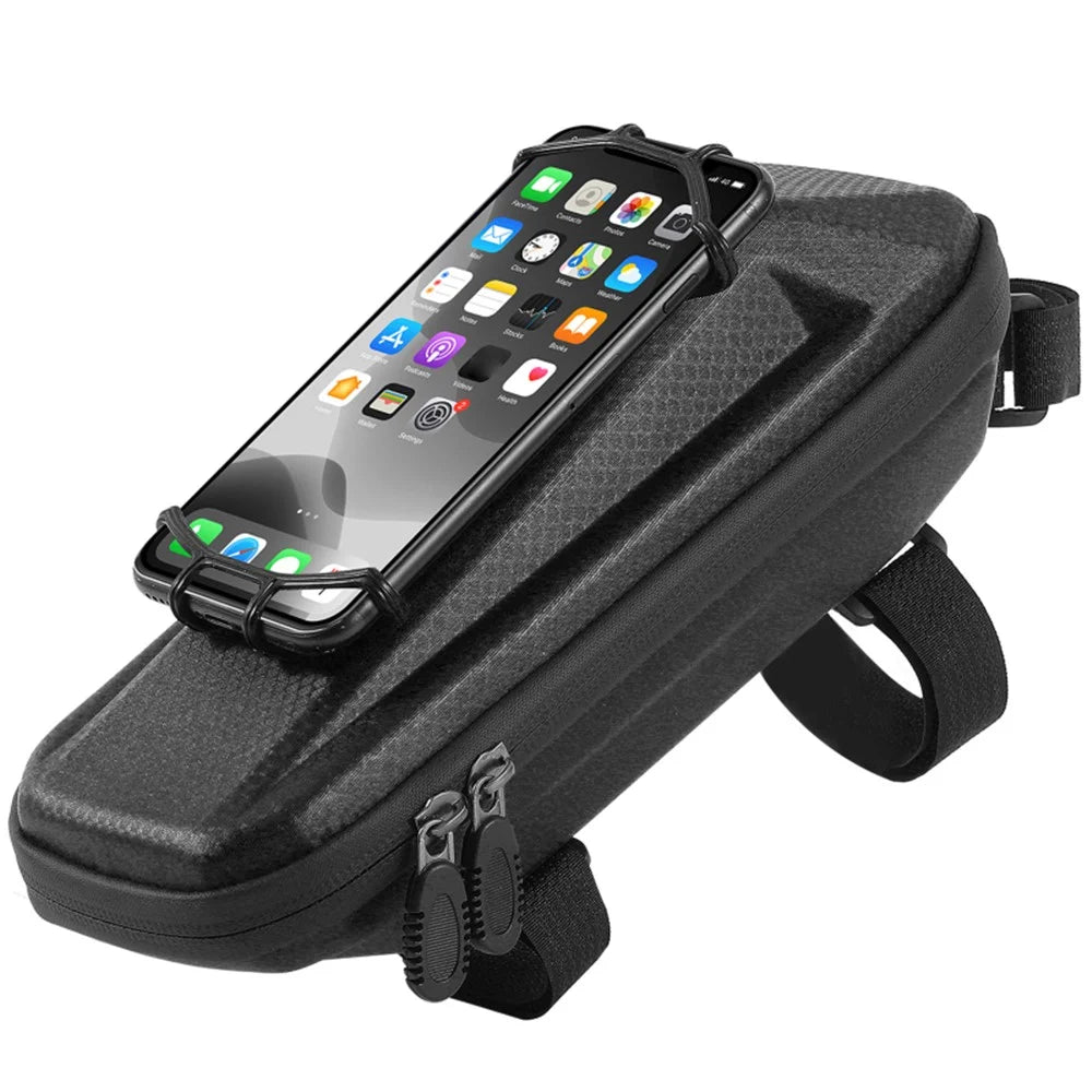 WEST BIKING YP0707263 Cycling EVA Bicycle Waterproof Front Frame Top Tube Handlebar Bag Case with Phone Holder - Black - 2