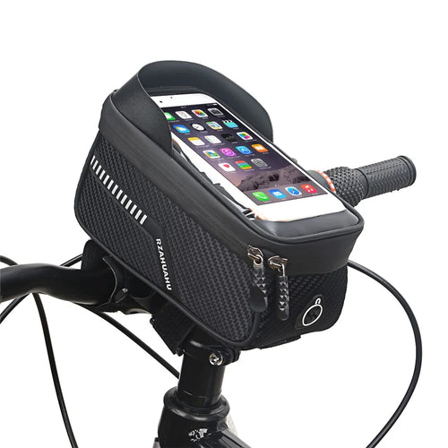 Bike Top Tube Waterproof Bag Bicycle Cycling 7-inch Phone Touchscreen Visor Pouch Storage Bag - 1