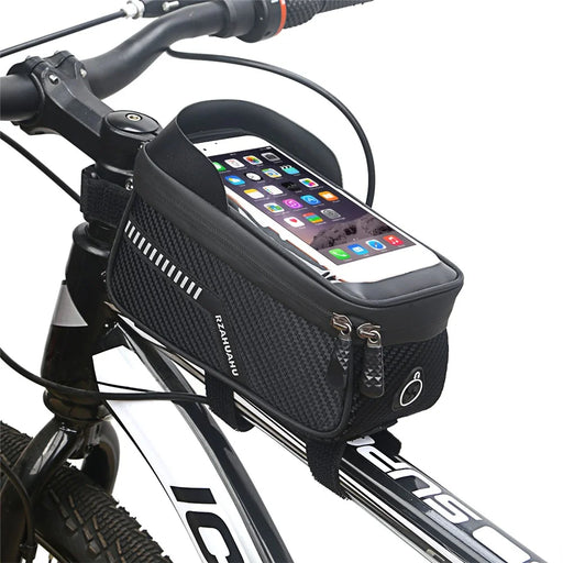 Bike Top Tube Waterproof Bag Bicycle Cycling 7-inch Phone Touchscreen Visor Pouch Storage Bag - 2