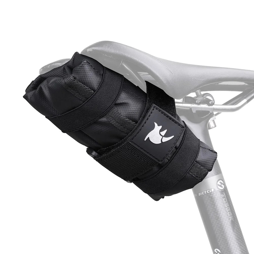RHINOWALK RK5100 Bicycle Bag MTB Bike Repair Tools Storage Foldable Top Front Bag Tube Frame Bag Bike Saddle Pouch - Black - 1