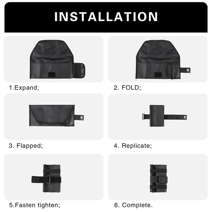 RHINOWALK RK5100 Bicycle Bag MTB Bike Repair Tools Storage Foldable Top Front Bag Tube Frame Bag Bike Saddle Pouch - Black - 5