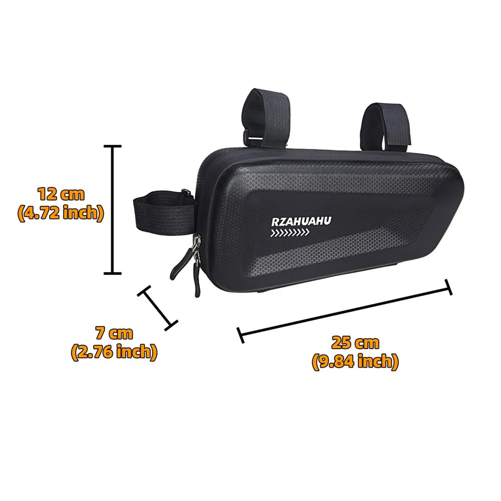 RZAHUAHU Bicycle Front Frame Hard Shell Bag Cycling Bike Waterproof Phone Tools Storage Bag - 4