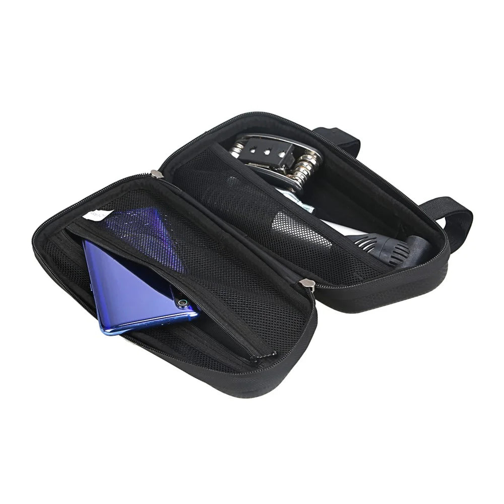 RZAHUAHU Bicycle Front Frame Hard Shell Bag Cycling Bike Waterproof Phone Tools Storage Bag - 6
