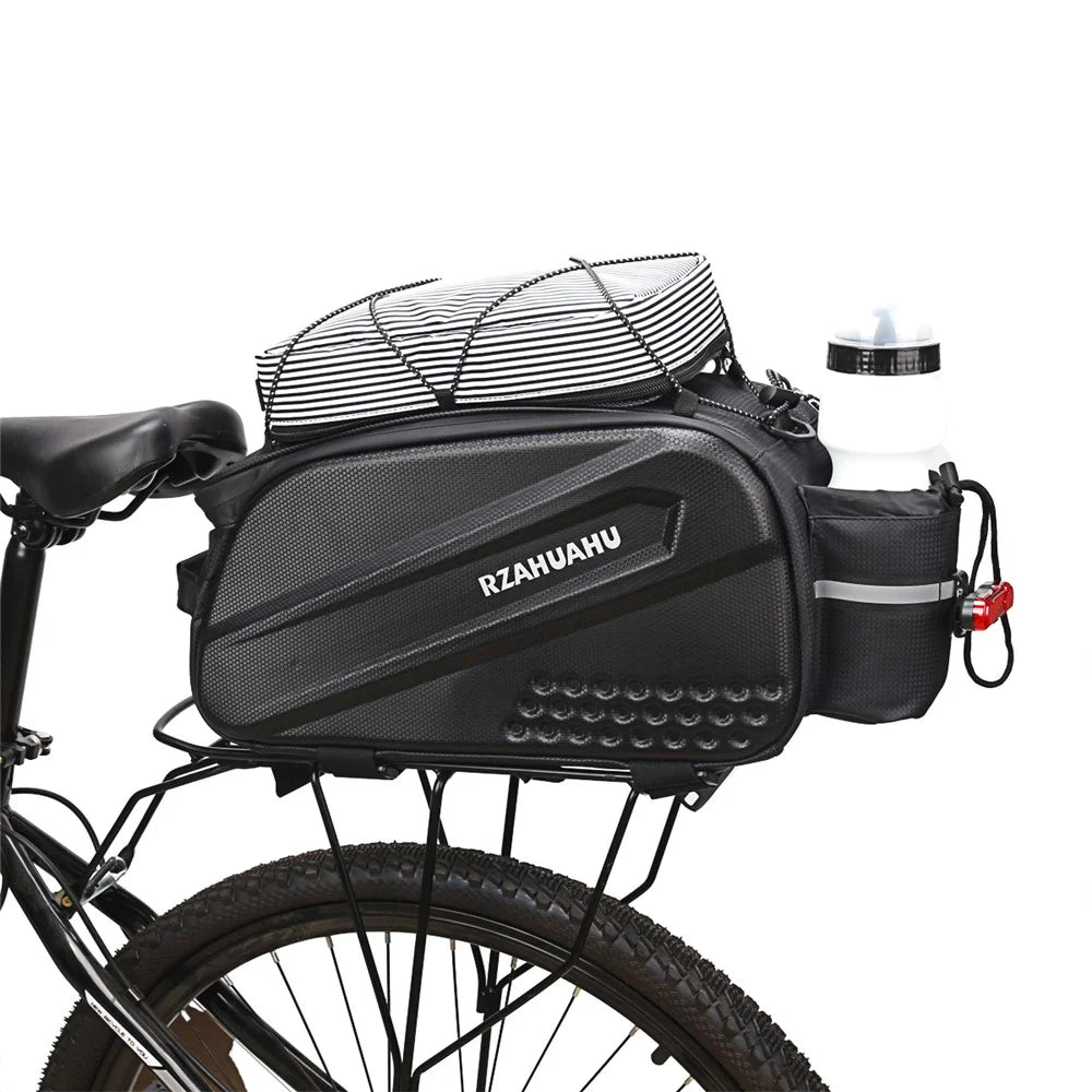 RZAHUAHU 12L Bicycle Bike Waterproof EVA Rear Rack Tail Pannier Pack Cycling Bottle Holder Storage Bag - 2