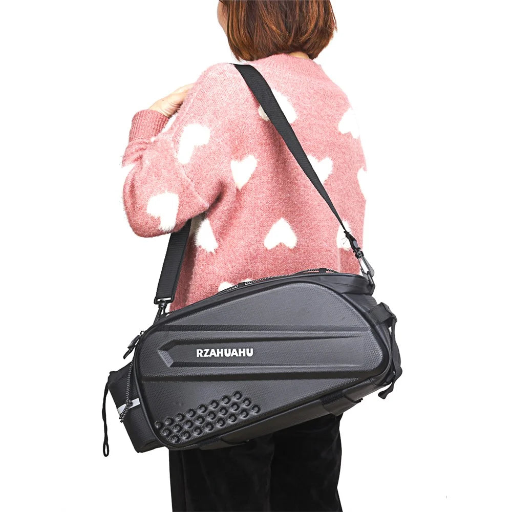 RZAHUAHU 12L Bicycle Bike Waterproof EVA Rear Rack Tail Pannier Pack Cycling Bottle Holder Storage Bag - 4
