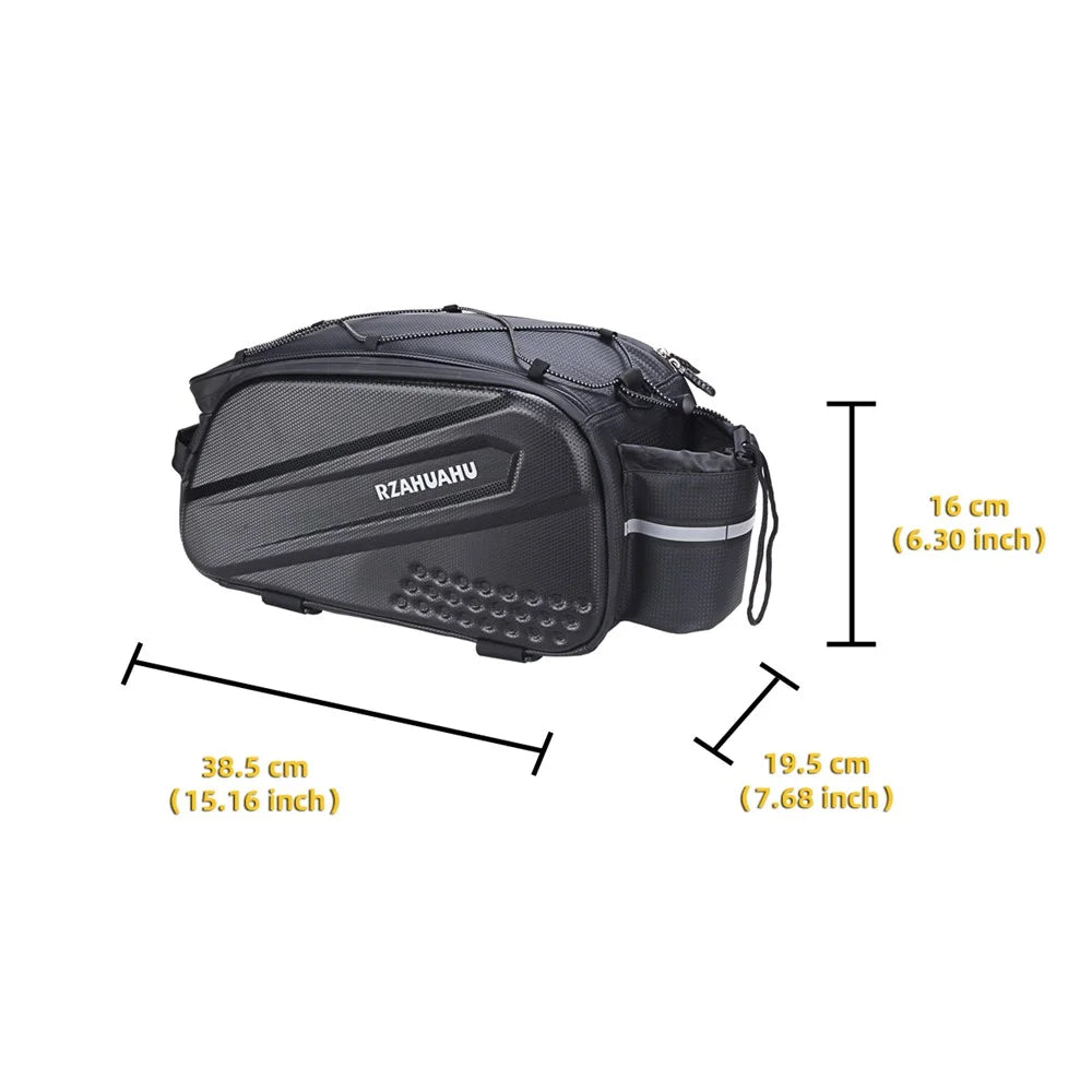 RZAHUAHU 12L Bicycle Bike Waterproof EVA Rear Rack Tail Pannier Pack Cycling Bottle Holder Storage Bag - 6