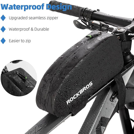 ROCKBROS Bicycle Bag Waterproof Cycling Top Front Tube Frame Bag MTB Road Bicycle Pannier Case - 2