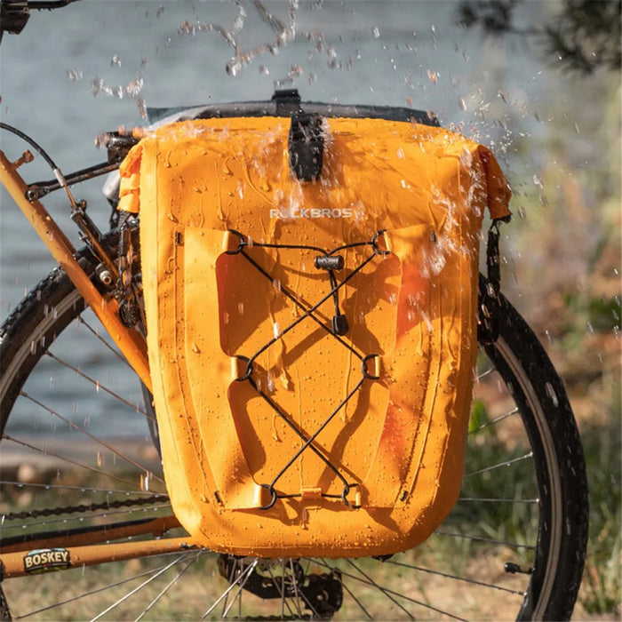 ROCKBROS AS-002-2 Waterproof Foldable Bike Pannier Bag Bicycle Rear Rack Trunk Bag - Orange - 2