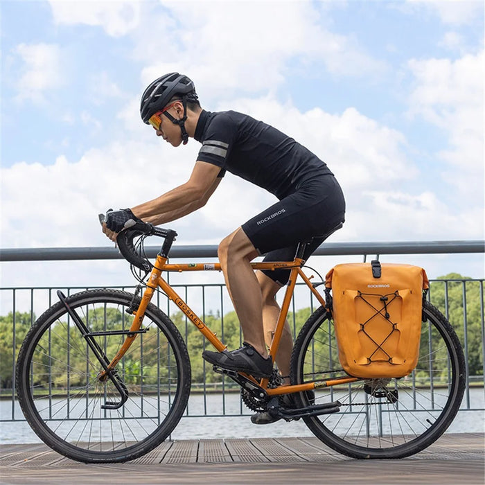 ROCKBROS AS-002-2 Waterproof Foldable Bike Pannier Bag Bicycle Rear Rack Trunk Bag - Orange - 5