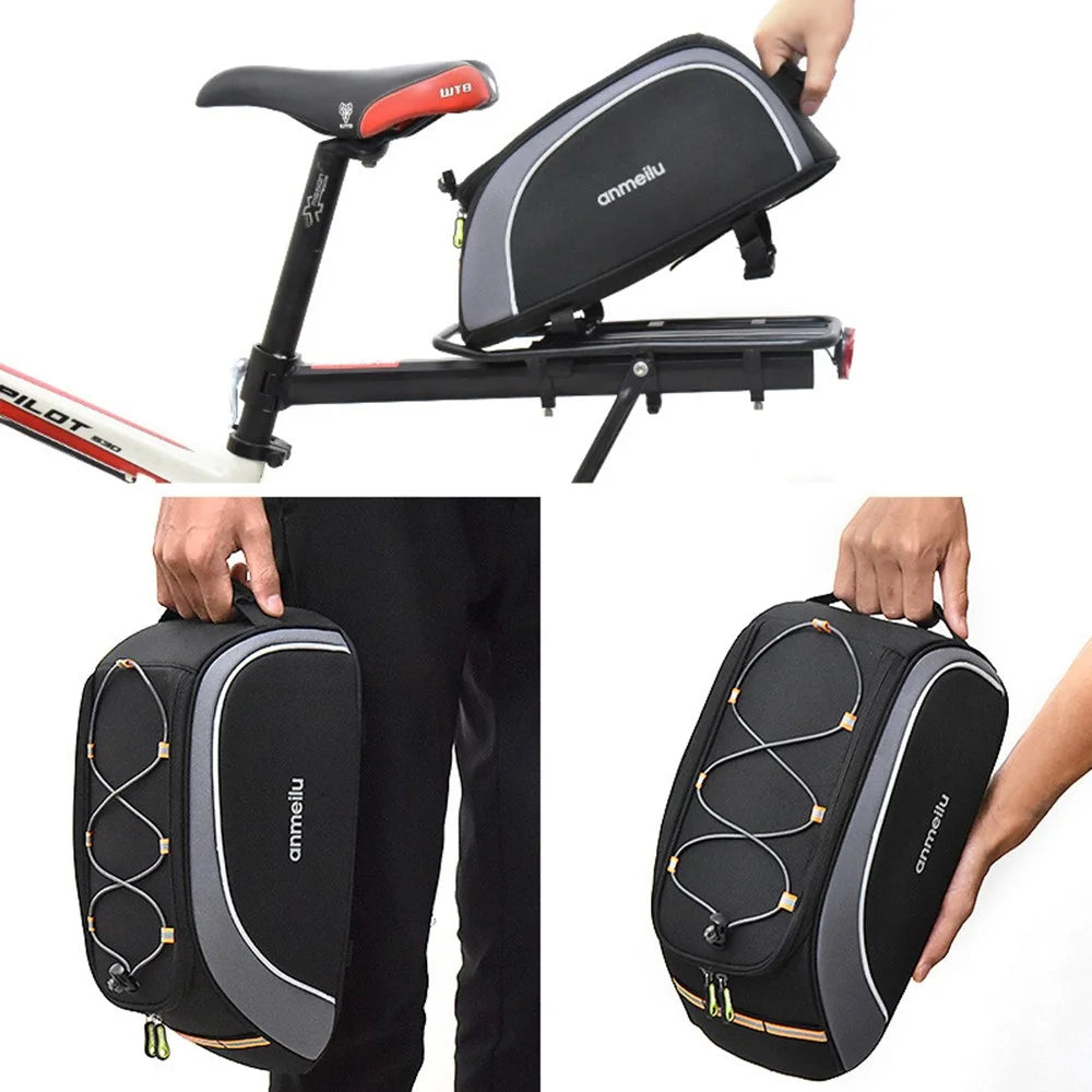 ANMEILU 7010 Electric Scooter Bike Pannier PU Leather Motorcycle Rear Bag - 2
