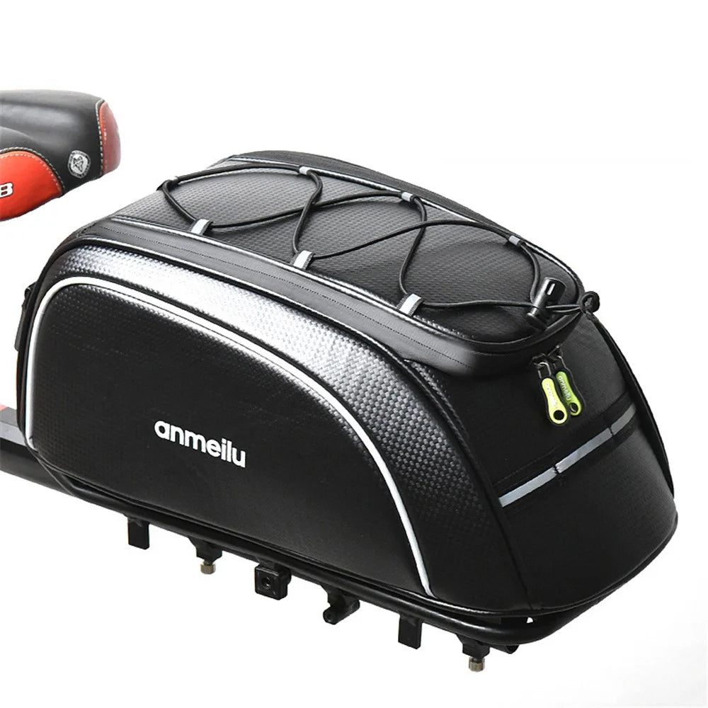 ANMEILU 7010 Electric Scooter Bike Pannier PU Leather Motorcycle Rear Bag - 3