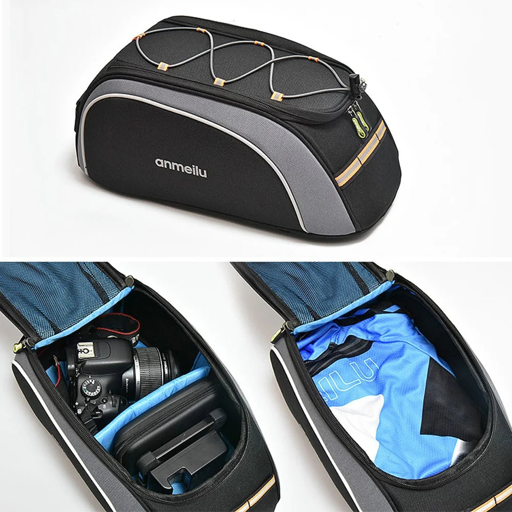 ANMEILU 7010 Electric Scooter Bike Pannier PU Leather Motorcycle Rear Bag - 4