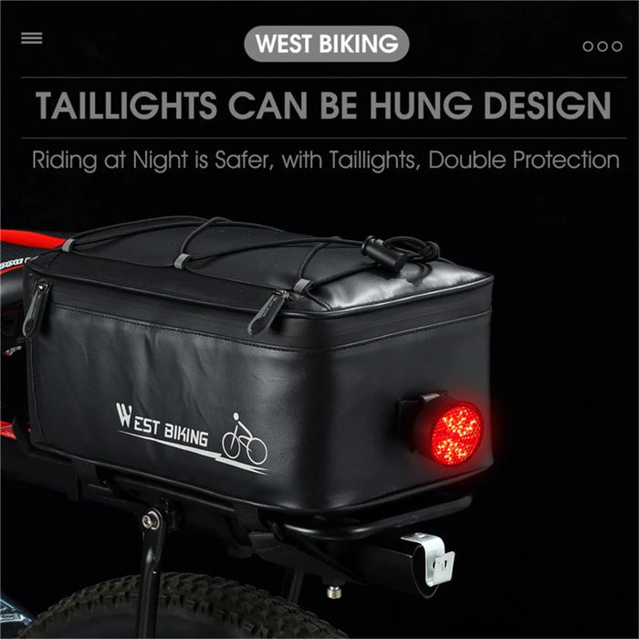 WEST BIKING 4L Large Capacity Bicycle Seat Saddle Bag Waterproof Bike Tail Storage Bag - 6
