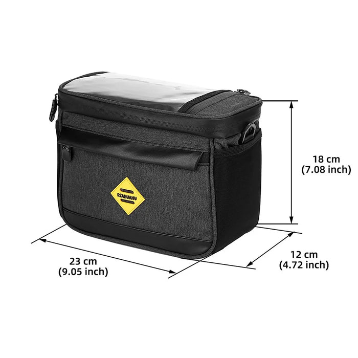 RZAHUAHU YA429 4.5L Waterproof Front Tube Cycling Bag MTB Bike Handlebar Thermal Insulation Bag - Black - 6